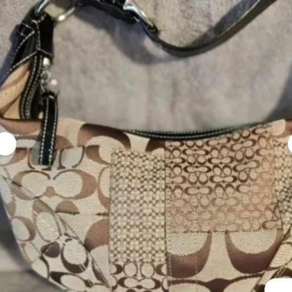 Vintage Coach Soho Jacquard Canvas Hobo Shoulder Bag C0871-F12315 brown - Picture 7 of 9